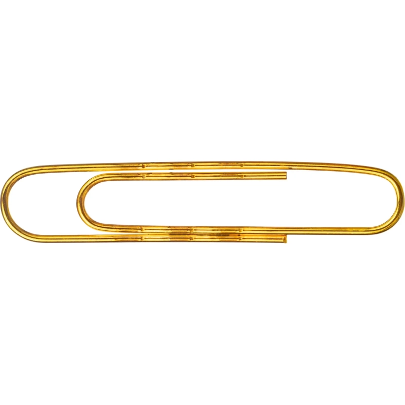 Скрепки Attache омедненные, 50 мм, гофрированные, золотистые, 30 шт/уп