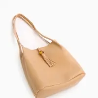 Сумка - мешок женская на магните, 25&times;10&times;26 см, бежевая