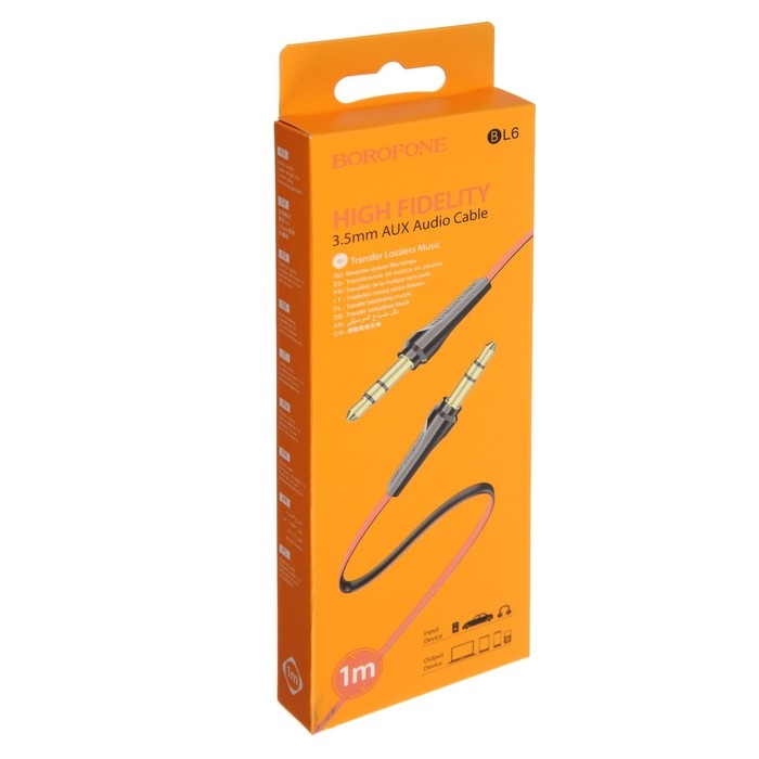 Кабель аудио AUX Borofone BL6, Jack 3.5 мм(m)-Jack 3.5 мм(m), TPE оплётка, 1 м, красный Кабель аудио AUX Borofone BL6, Jack 3.5 мм(m)-Jack 3.5 мм(m), TPE оплётка, 1 м, красный