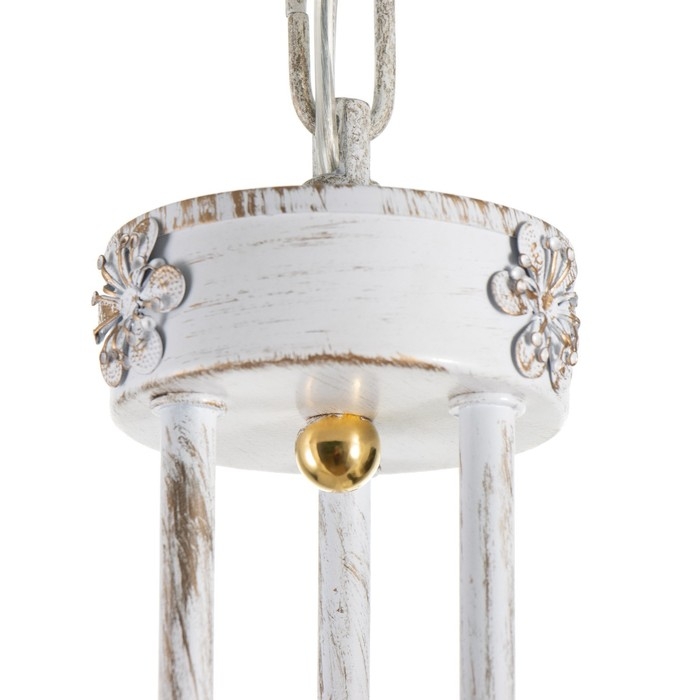 Люстра Люстра "Айрис" 3xE14 40Вт белый с золотой патиной 66х66х46-105 см BayerLux