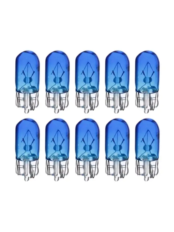 Галогенная лампа для авто Cartage BLUE, T10, W5W, 12 В, 5 Вт, набор 10 шт.
