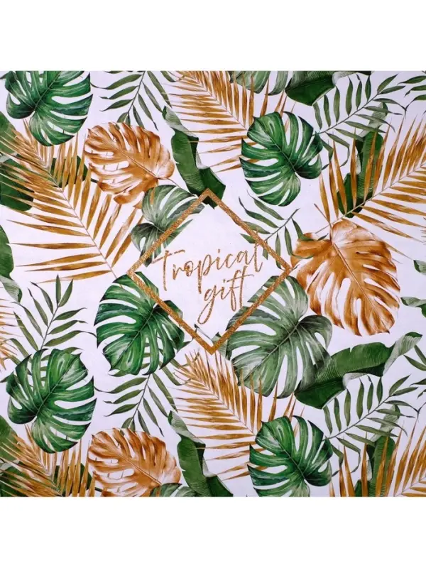 Бумага упаковочная глянцевая двухсторонняя «Тропики», 70×100 см