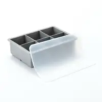 Форма для льда с крышкой &laquo;Заготовка&raquo;, 6 ячеек, 16.5&times;11.5&times;5.5 см, силикон, серая