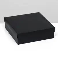 Коробка подарочная складная, упаковка, крышка-дно, чёрная, 20&times;20&times;6 см