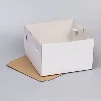 Коробка под торт, с окном, белая, 30&times;30&times;19 см