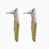 Серьги металл &laquo;Тренд&raquo;, плетение, цвет золото с серебром