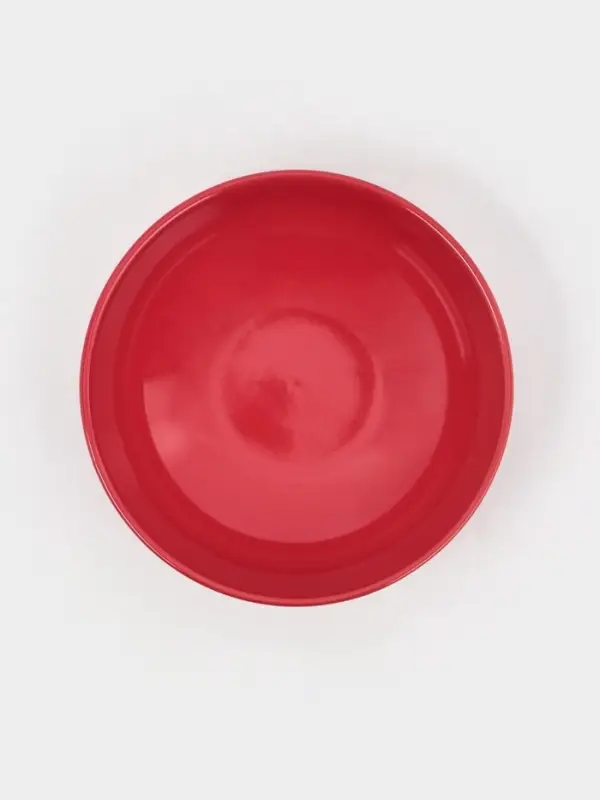 Тарелка глубокая Доляна &laquo;Красный горох&raquo;, 700 мл, d=18 см, керамика, красная