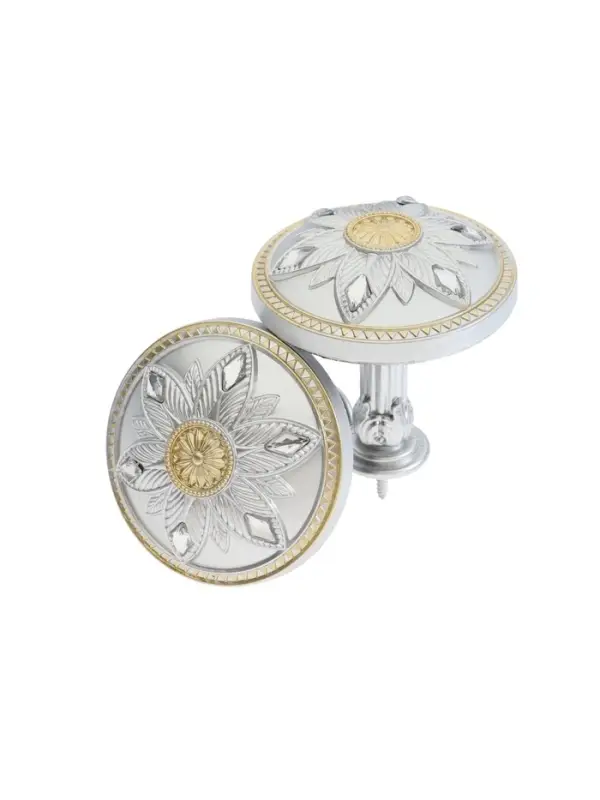 Крючок для штор CAPPIO KS032, d=98 мм, цвет серебро с золотом, 2 шт Крючок для штор CAPPIO KS032, d=98 мм, цвет серебро с золотом, 2 шт