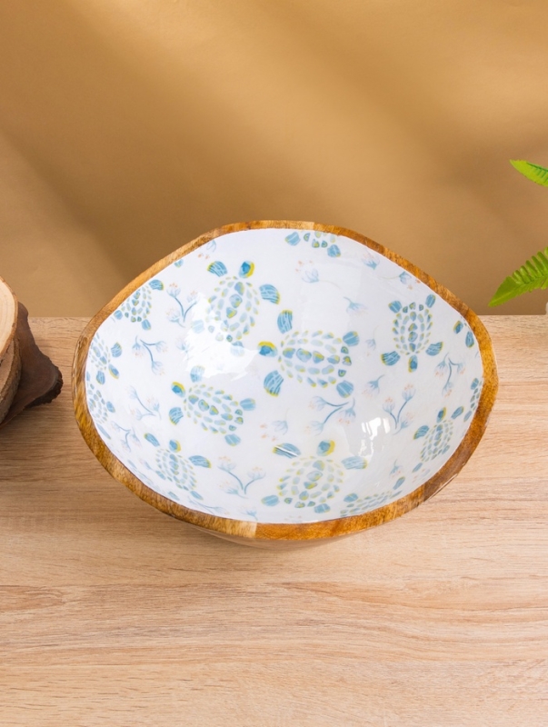 Салатник Салатник "Черепаха и цветы" дерево манго 29х29х11 см