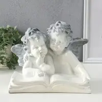 Фигура "Два ангела с книгой" 23х28х19 см, антик Фигура "Два ангела с книгой" 23х28х19 см, антик