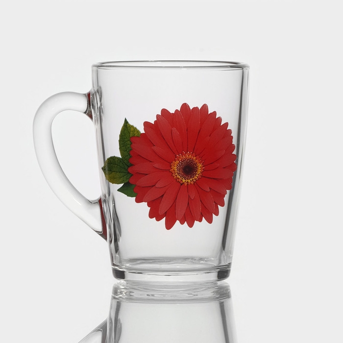 Кружка стеклянная «Коллекция цветов», 300 мл, рисунок МИКС Кружка стеклянная «Коллекция цветов», 300 мл, рисунок МИКС