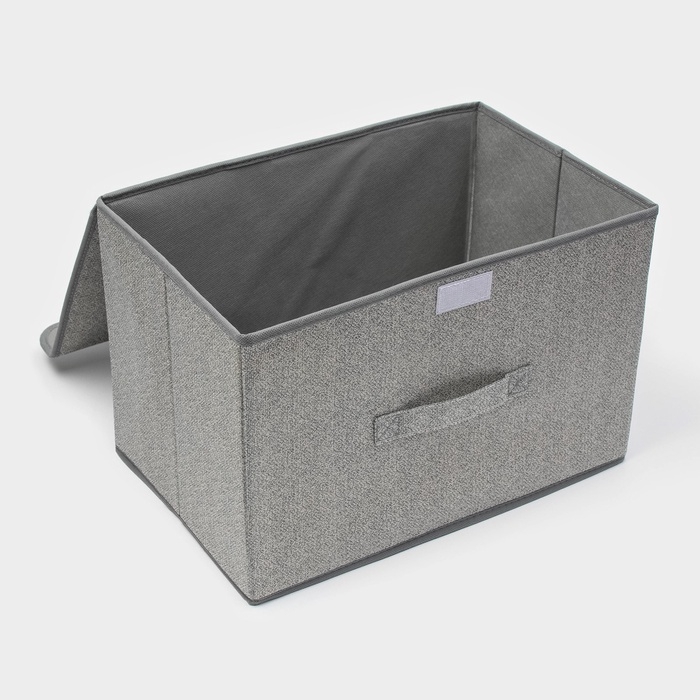 Короб стеллажный для хранения с крышкой «Ронда», 38×24×24 см, цвет серый Короб стеллажный для хранения с крышкой «Ронда», 38×24×24 см, цвет серый