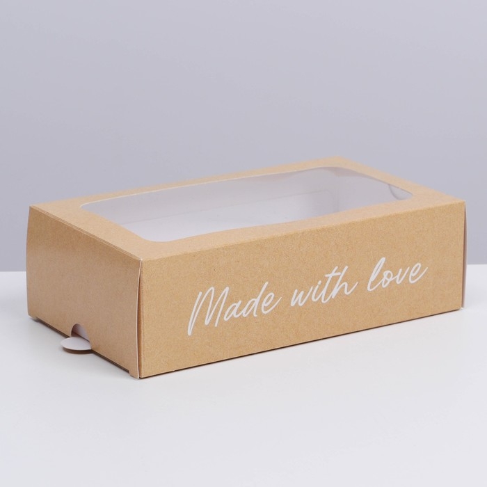 Коробка для макарун, кондитерская упаковка «Made with love», 18 х 10.5 х 5.5 см Коробка для макарун, кондитерская упаковка «Made with love», 18 х 10.5 х 5.5 см