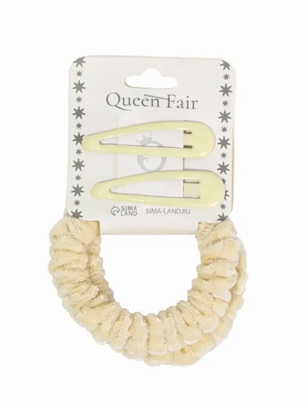 Набор для волос &laquo;Глория нежность&raquo;, 2 резинки 5.5 см, 2 заколки 5 см, молочный