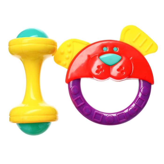 Набор погремушек «Маленькие радости», 2 шт, цвет МИКС Набор погремушек «Маленькие радости», 2 шт, цвет МИКС