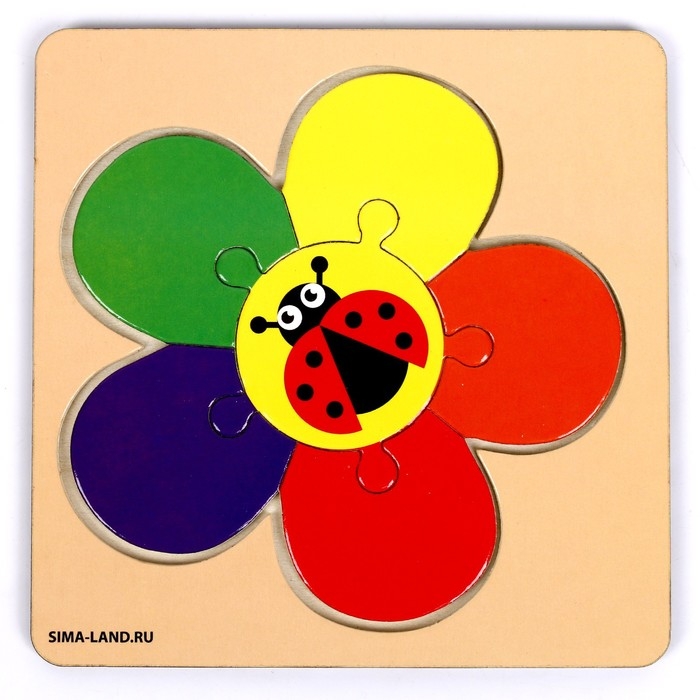 Пазлы «Цветочек», 6 элементов, 14×14 см Пазлы «Цветочек», 6 элементов, 14×14 см