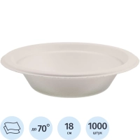 Тарелка одноразовая глубокая биоразлагаемая 480 мл, 1000шт/кор