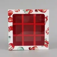 Коробка под 9 конфет &laquo;Новогодний фонарик&raquo;, 13.7&times;13.7&times;3.5 см