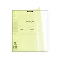 Тетрадь 12 листов в клетку, ErichKrause &laquo;Классика&raquo; CoverPrо Neon, пластиковая обложка, жёлтая
