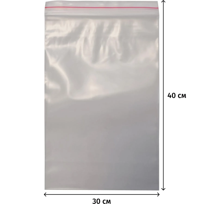Пакет с замком (Zip Lock) 30х40 см, 100 мкм, 100 шт/упак