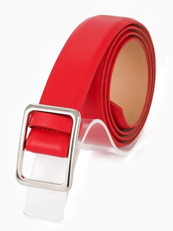 Ремень женский, 3.5&times;110 см, пряжка матовая, затяжка, красный