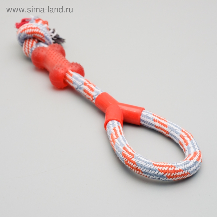 Игрушка тренировочная канатная с косточкой, до 120 г, до 40 см, микс цветов Игрушка тренировочная канатная с косточкой, до 120 г, до 40 см, микс цветов