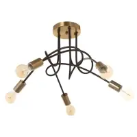 Люстра &laquo;Узел&raquo; 5&times;40 Вт Е27 черный/латунь 52&times;52&times;36 см