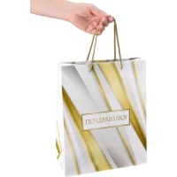 Пакет подарочный с глян лам 26,4х32,7х13,6см(L)Нежное поздрав,157г,ПКП 1139