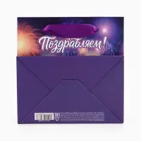 Пакет подарочный &laquo;Поздравляем&raquo;, салют 14&times;14&times;9 см