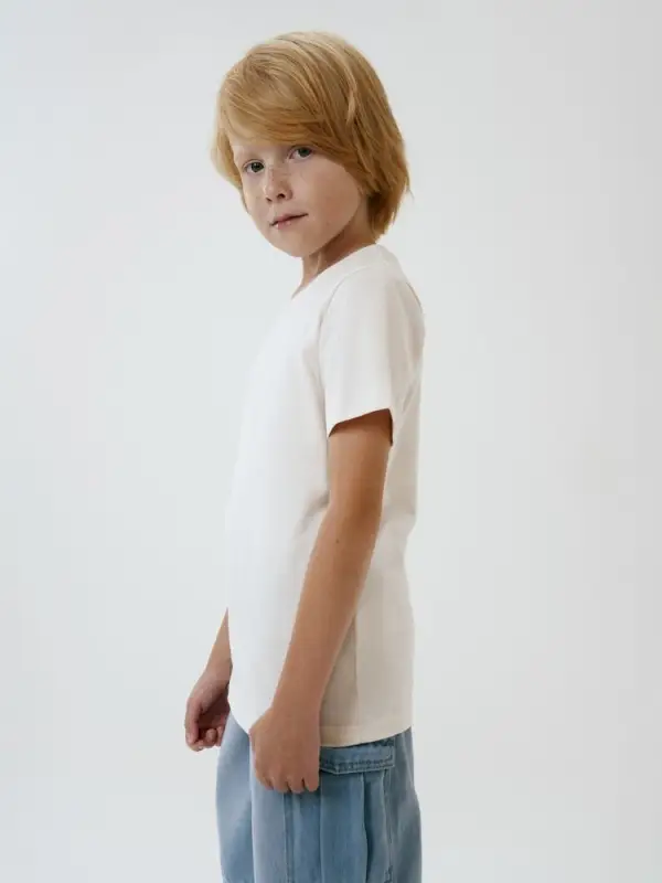 Футболка детская T-Bolka Kids, молочно-белая, 6 лет