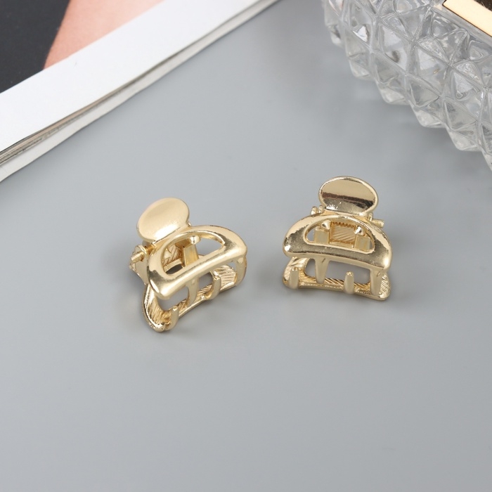 Краб для волос Краб для волос "Шерри" (набор 2 шт) классика дуга, 1,5 см, золото