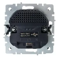 BRITE Розетка с заземлением с защитными шторками 16А с USB A+C 18Вт РЮш11-1-БрЧ черный