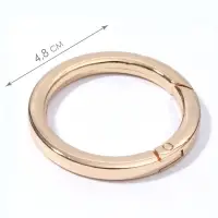 Кольцо-карабин плоский, d=38/48 мм, толщина - 5 мм, 5 шт., цвет золотой