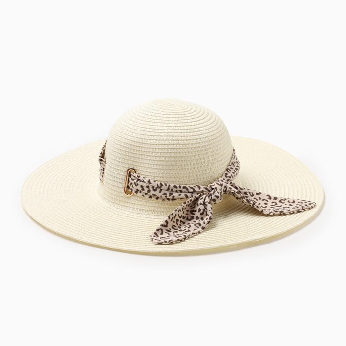 Шляпа женская MINAKU Шляпа женская MINAKU "Leopard" цвет молочный, р-р 56-58