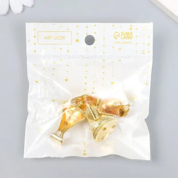 Уголок (ножка) для шкатулки металл &laquo;Царская&raquo;, набор 4 шт., под золото, 2.5&times;2.2 см