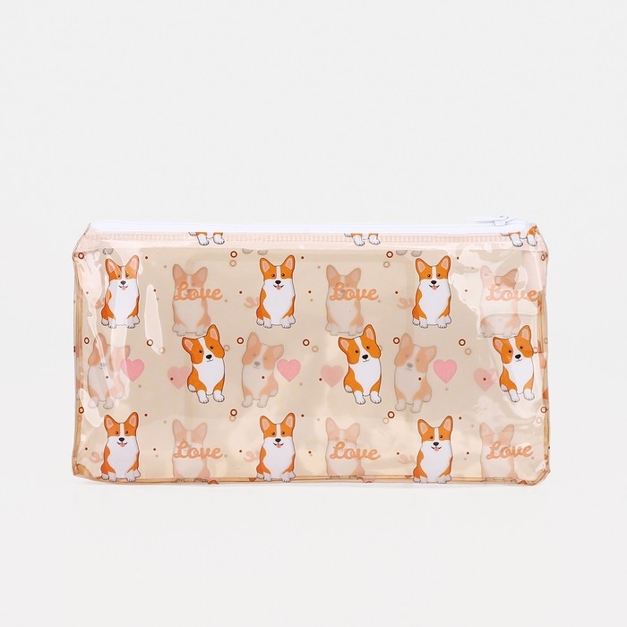 Косметичка-пенал на молнии, цвет бежевый