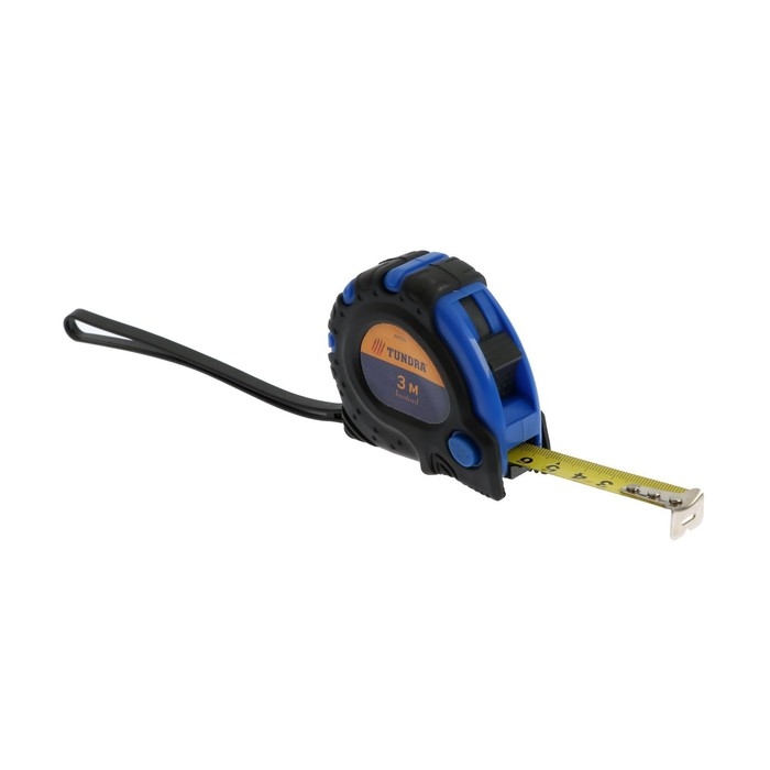 Рулетка ТУНДРА, обрезиненный корпус, 3 фиксатора, 3 м х 16 мм Рулетка ТУНДРА, обрезиненный корпус, 3 фиксатора, 3 м х 16 мм