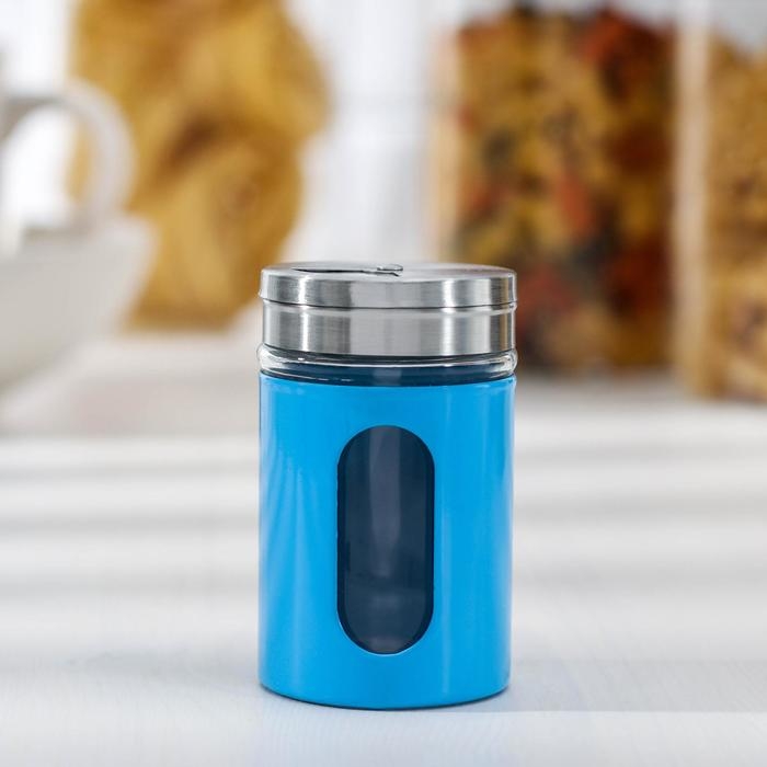 Солонка стеклянная «Универсал», 100 мл, цвет МИКС Солонка стеклянная «Универсал», 100 мл, цвет МИКС