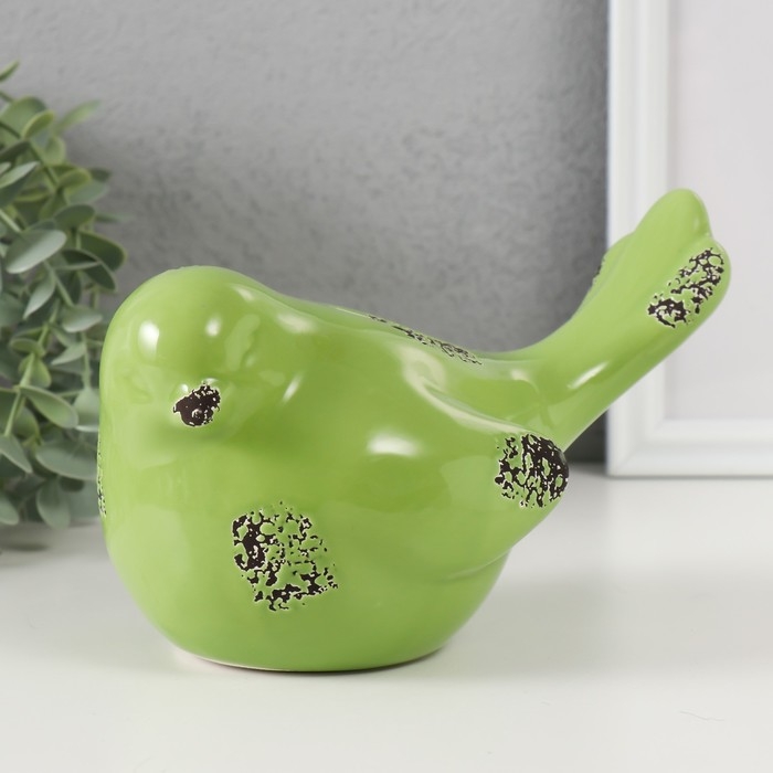 Копилка керамика  Копилка керамика "Зелёный воробышек" 18,8 11,9х13 см