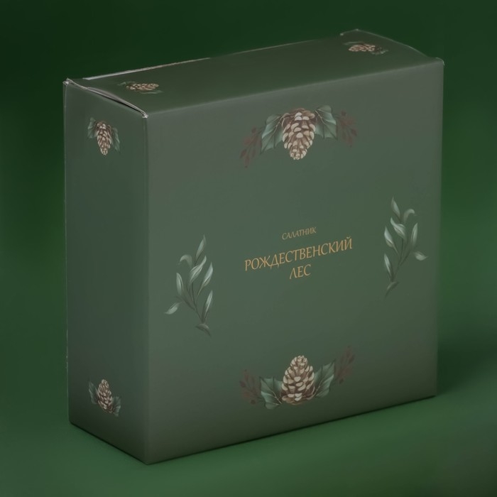 Салатник новогодний Доляна «Рождественский вечер», 580 мл, 15,5×6 см, фарфор, цвет белый