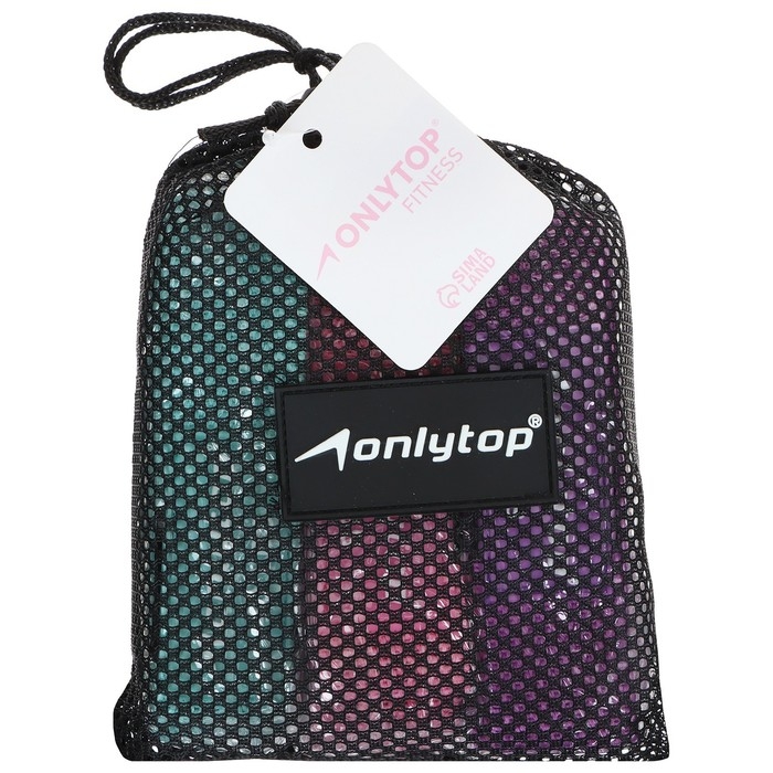 Набор из 3 петель для фитнеса ONLYTOP: нагрузка 18, 27, 36 кг, 204х4 см Набор из 3 петель для фитнеса ONLYTOP: нагрузка 18, 27, 36 кг, 204х4 см