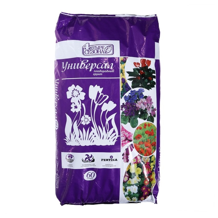 Почвогрунт плодородный Четыре сезона Почвогрунт плодородный Четыре сезона "Универсал", 60 л