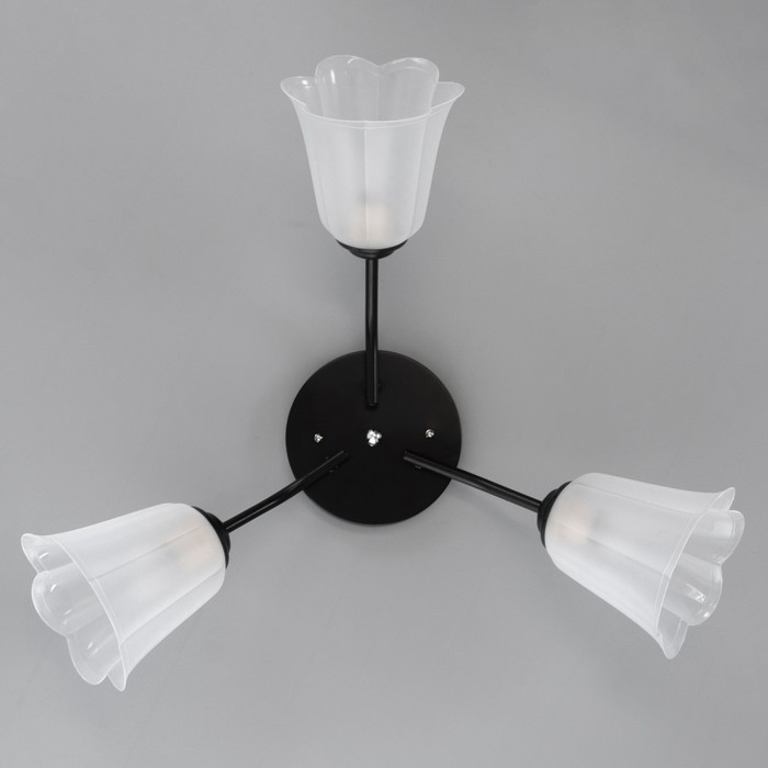 Люстра Люстра "Онлайн" (цветок) 3х15Вт Е27 МОДЕЛЬ: BR 00235 черный/прозрачный