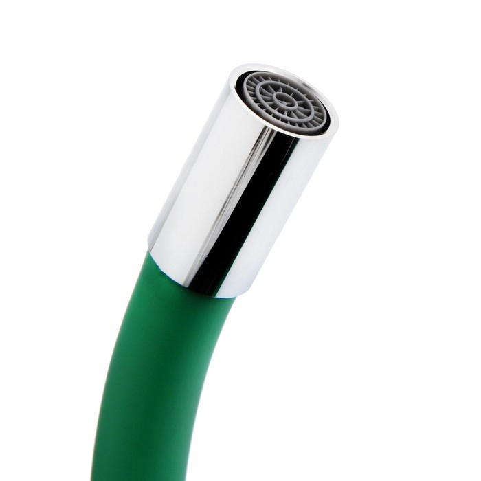 Смеситель для кухни ZEIN Z2109, однорычажный, гибкий излив, картридж 40 мм, зеленый/хром Смеситель для кухни ZEIN Z2109, однорычажный, гибкий излив, картридж 40 мм, зеленый/хром