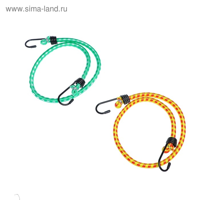 Резинка для крепления багажа TORSO, 60 см, d8 мм, металлические крючки, МИКС, набор 2 шт Резинка для крепления багажа TORSO, 60 см, d8 мм, металлические крючки, МИКС, набор 2 шт