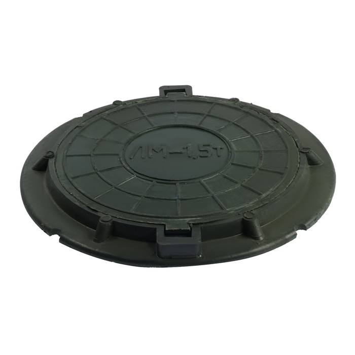 Люк полимерный, легкий, 15 кН, нагрузка до 1.5 т, зеленый Люк полимерный, легкий, 15 кН, нагрузка до 1.5 т, зеленый