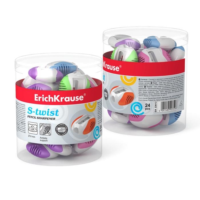 Точилка 1 отверстие ErichKrause S-Twist, отверстие диаметром 8 мм, микс Точилка 1 отверстие ErichKrause S-Twist, отверстие диаметром 8 мм, микс