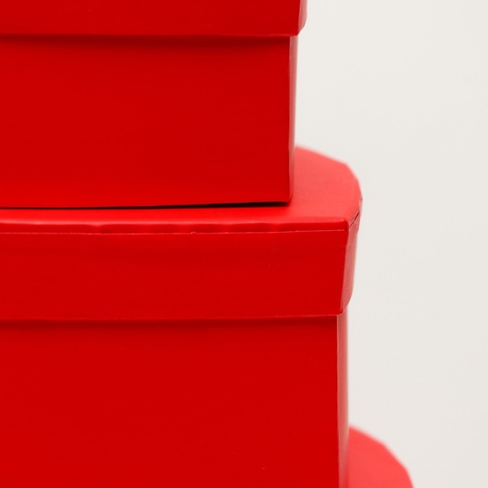 Набор коробок 3в1 сердца  Набор коробок 3в1 сердца "Красный" 21 х 19 х 9 - 15.5 х 14 х 6 см