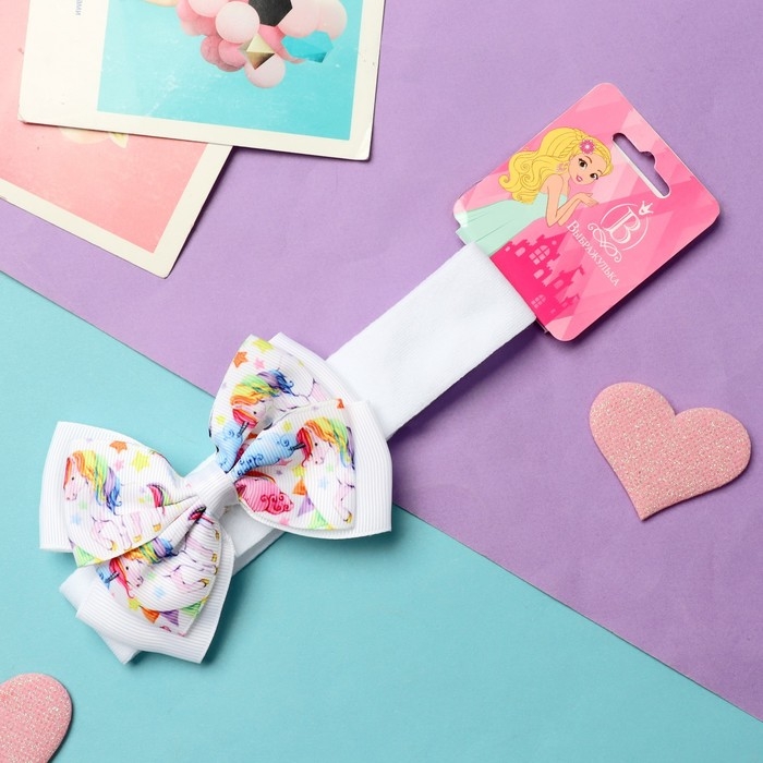 Повязка для волос Повязка для волос "Оливия" единорожки, 3х16 см