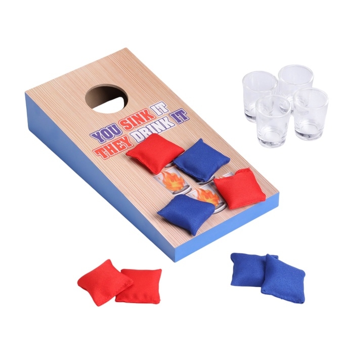 Игра Корнхол алкогольная, 8 подушек, 4 стопки, поле 25.2 х 12.5 х 6 см Игра Корнхол алкогольная, 8 подушек, 4 стопки, поле 25.2 х 12.5 х 6 см